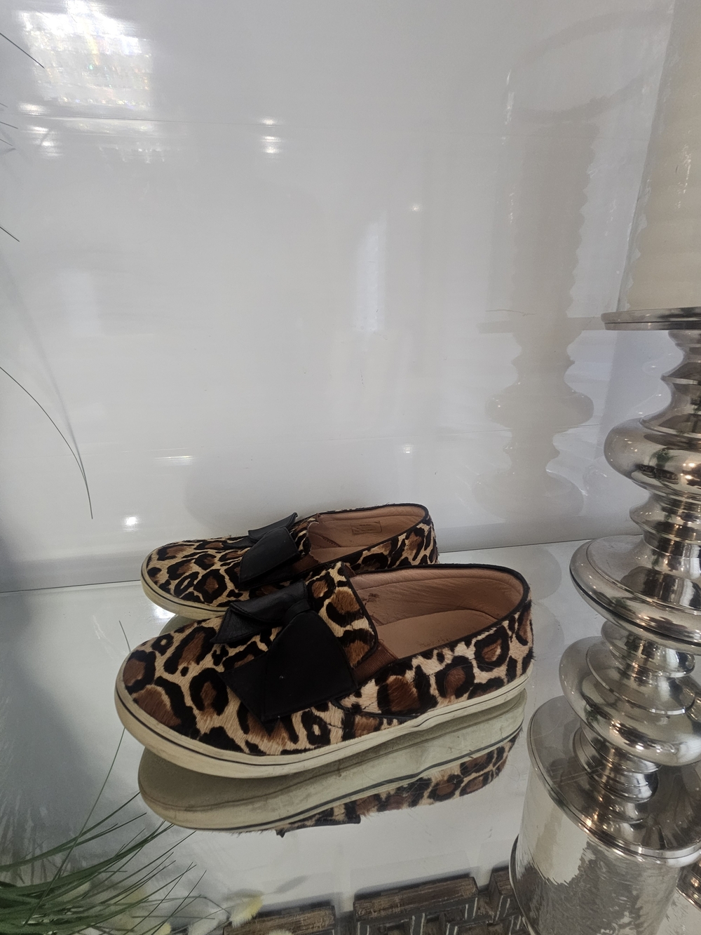 kate spade Delise Leopard Print Slip Ons with Black Bow Accent - Picture 2 of 9